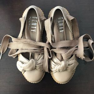 Fenty PUMA Nude Bow Leather Creeper Sandals